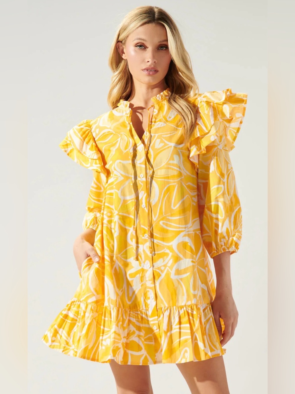 Sugarlips Dayglow Tropics Sammy Ruffle Drop Waist Dress